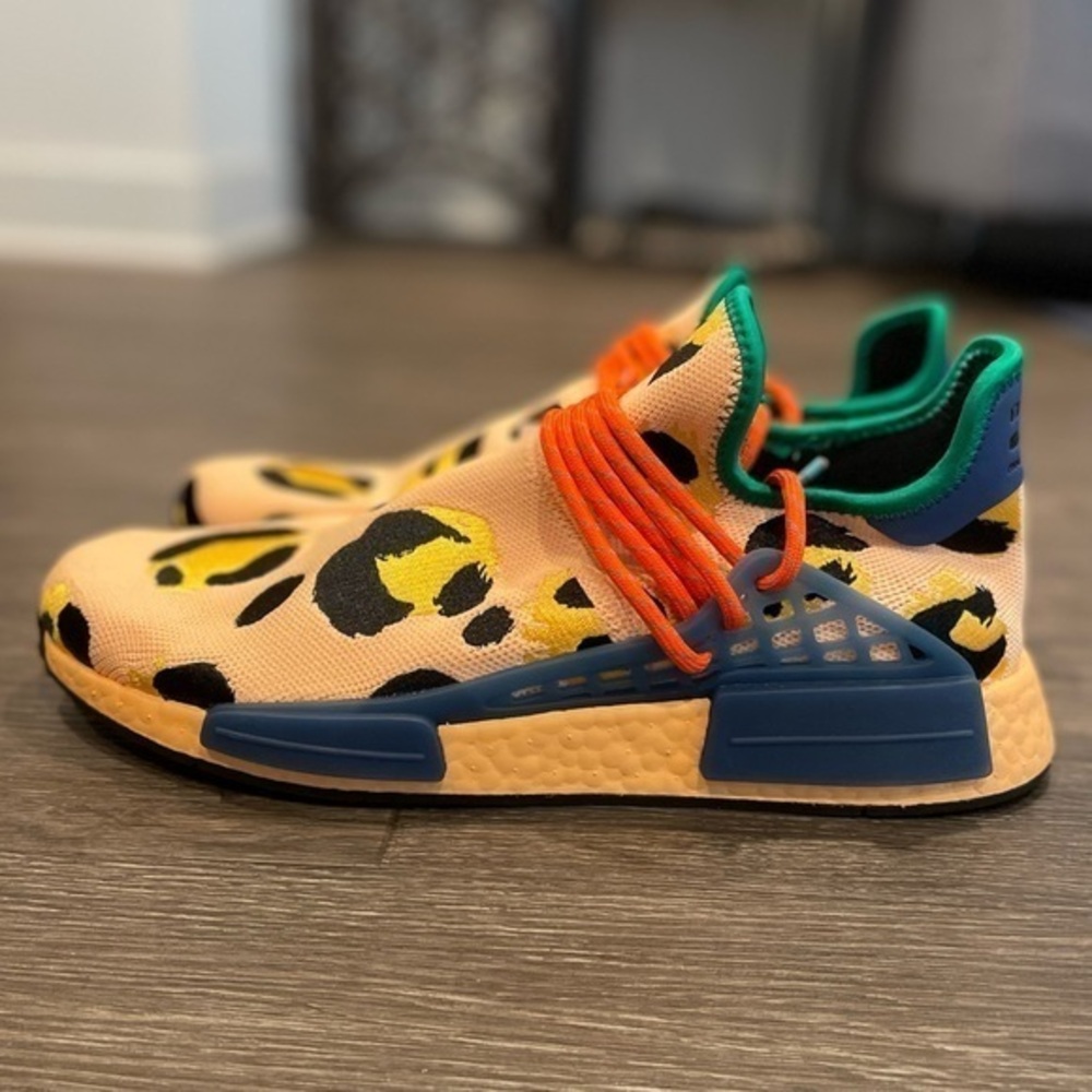Adidas NMD Hu Pharrell-Animal Print Lopard Pulse Amber sz 10.5